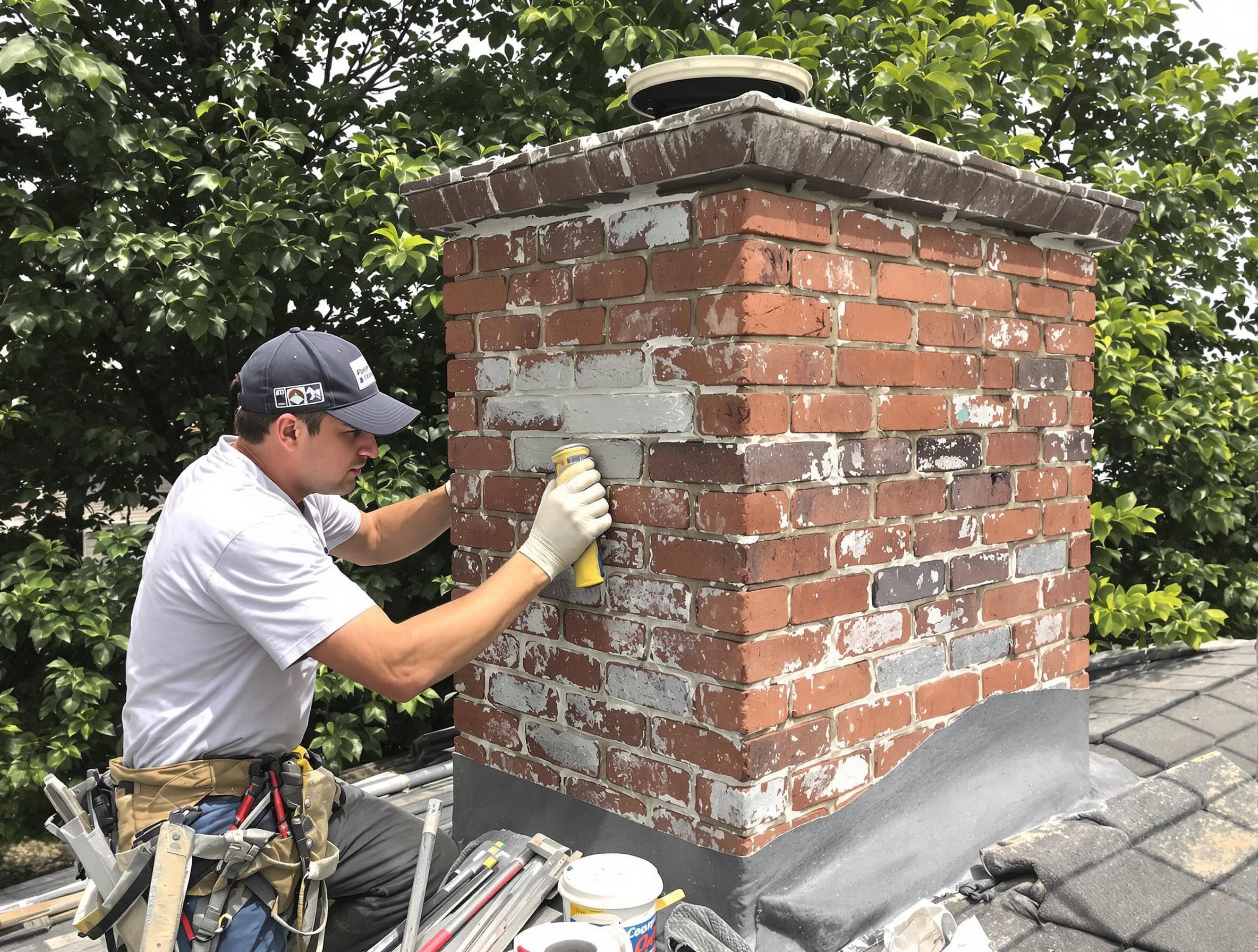 Randolph Chimney Sweep restoring an aging chimney in Randolph, MA