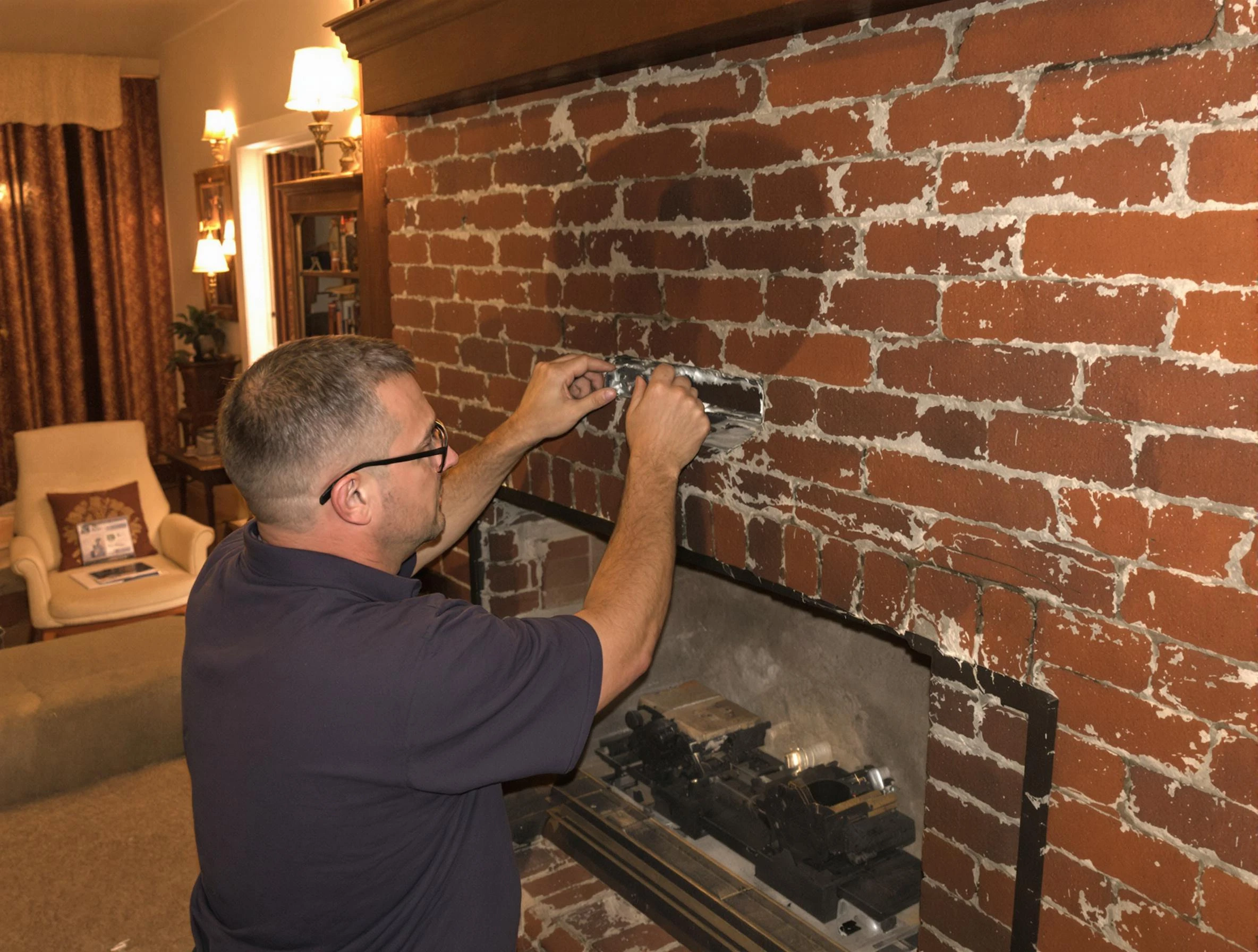 Randolph Chimney Sweep expert fixing a fireplace in Randolph, MA