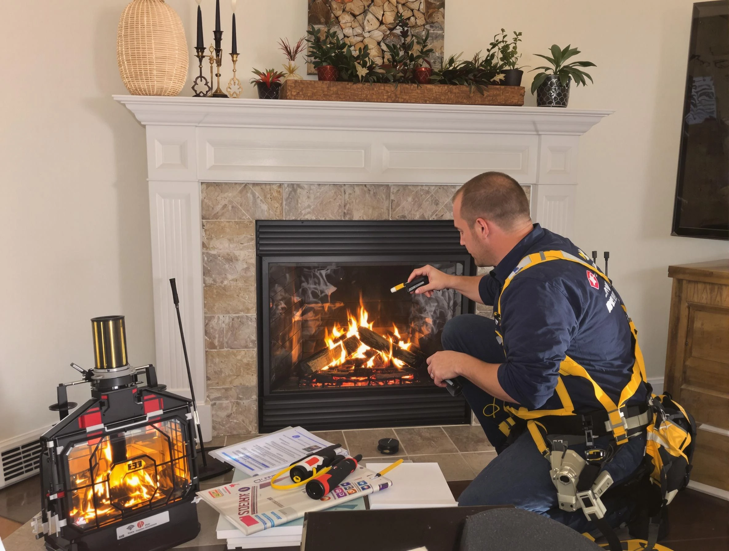 Safety-focused fireplace inspection by Randolph Chimney Sweep in Randolph, MA